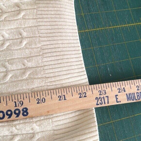 G.H.Bass & Co sz XS cream pullover shawl collar cable knit sweater long sleeve - Picture 5 of 5
